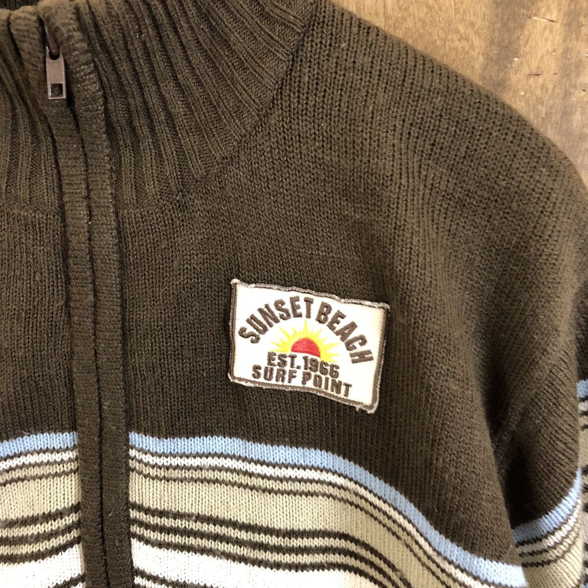 Vintage Surf 66 Brown Knitwear Sweater #125 Size US L / EU 52-54 / 3 - 5 Thumbnail