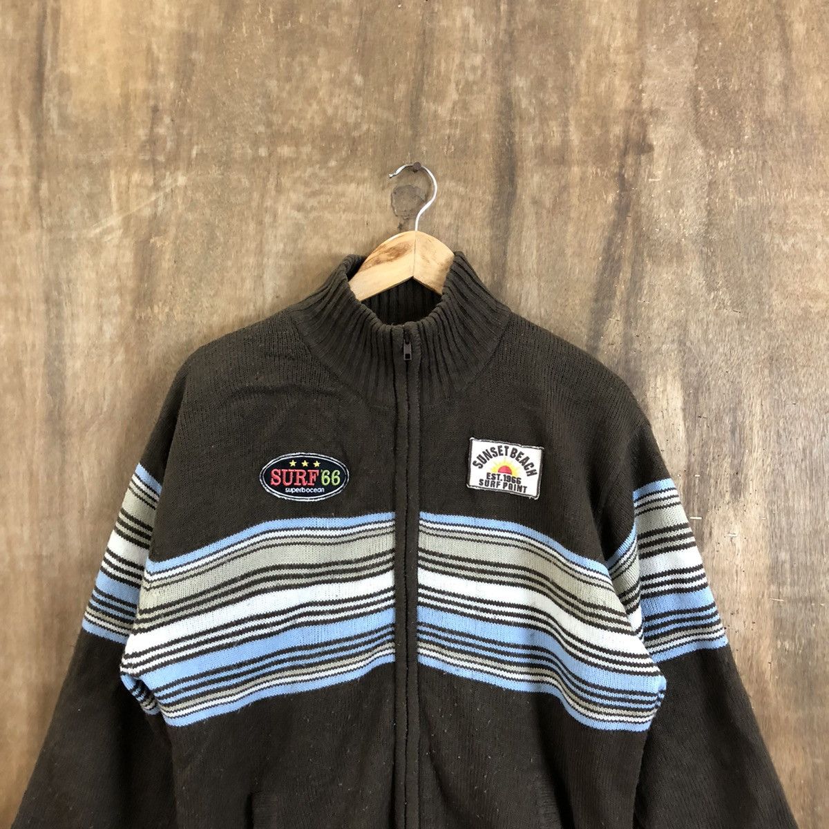 Vintage Surf 66 Brown Knitwear Sweater #125 Size US L / EU 52-54 / 3 - 2 Thumbnail
