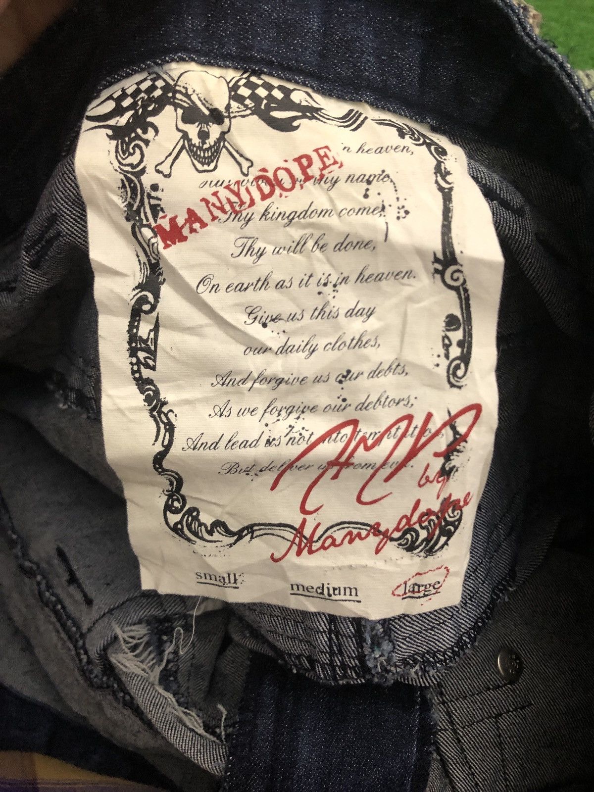 Japanese Brand × Vintage Japanese Brand Manydope Double Waist 2 Tones Denim Size US 31 - 5 Thumbnail