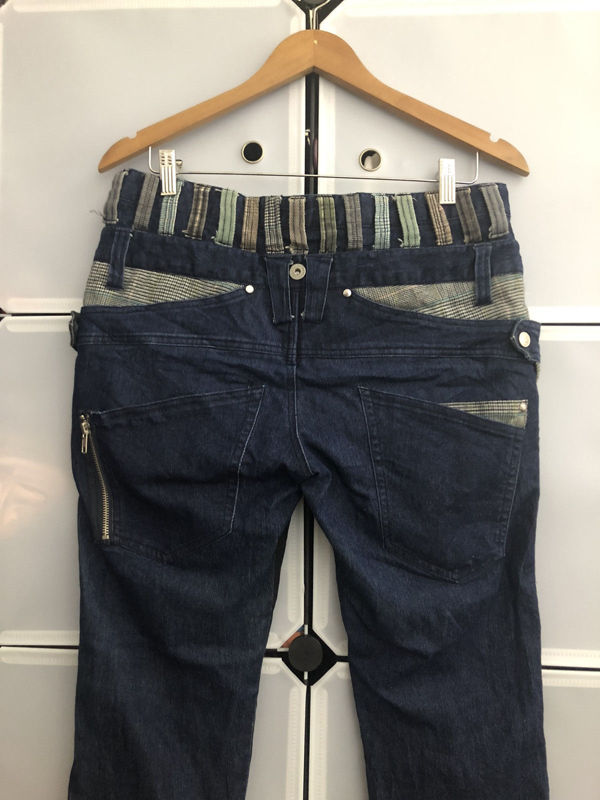 Japanese Brand × Vintage Japanese Brand Manydope Double Waist 2 Tones Denim Size US 31 - 4 Thumbnail