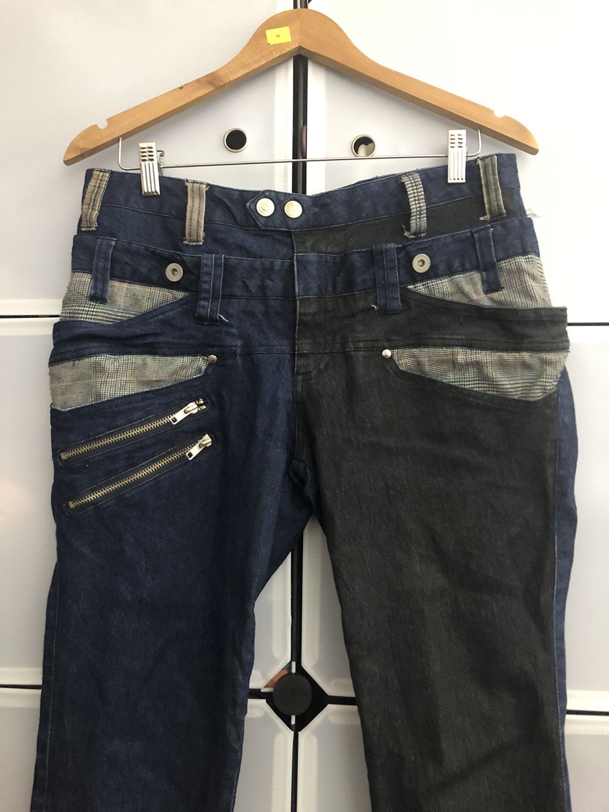 Japanese Brand × Vintage Japanese Brand Manydope Double Waist 2 Tones Denim Size US 31 - 3 Thumbnail
