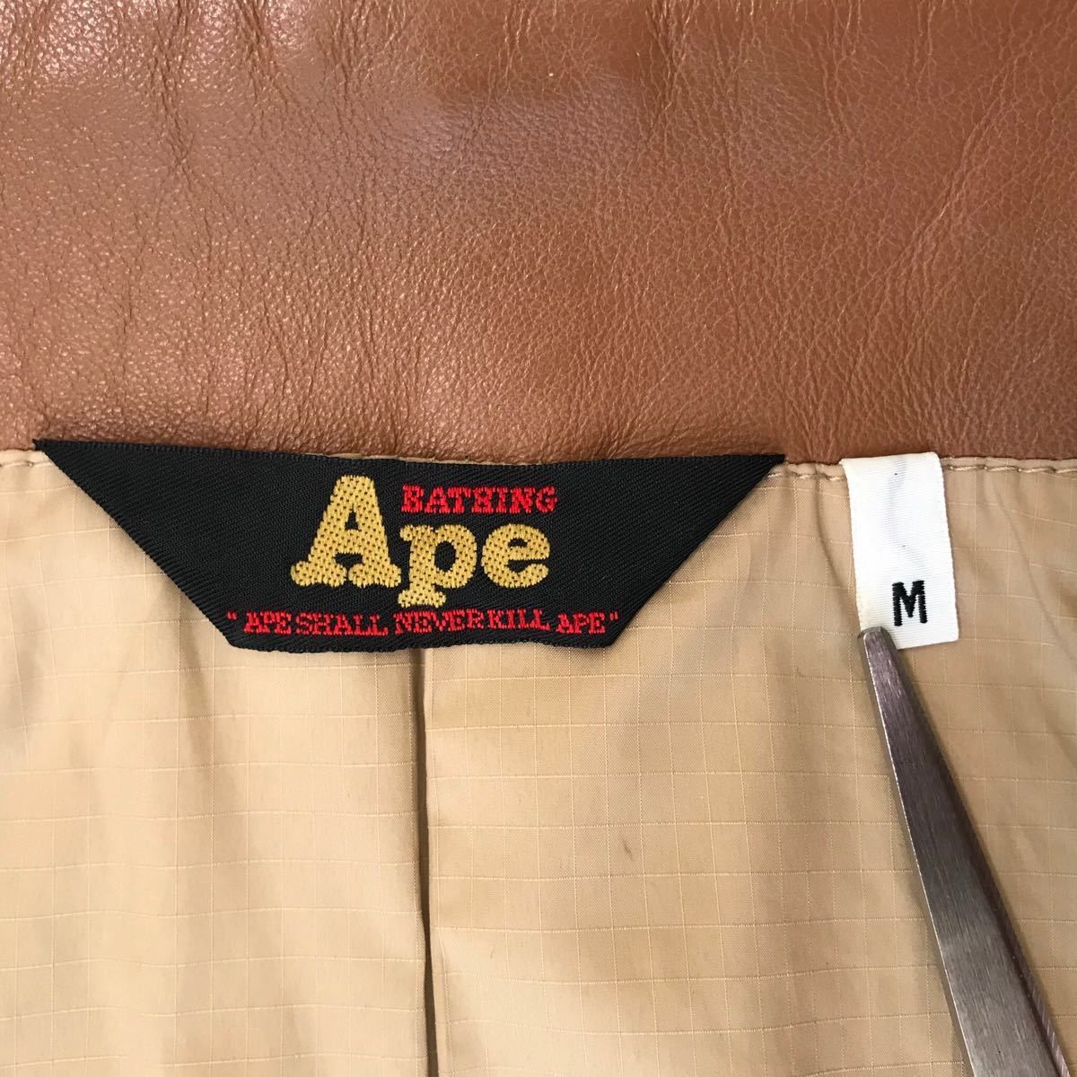 Bape × Vintage BAPE vintage Sheepskin leather motercycle jacket ape NIGO Size US M / EU 48-50 / 2 - 9 Thumbnail