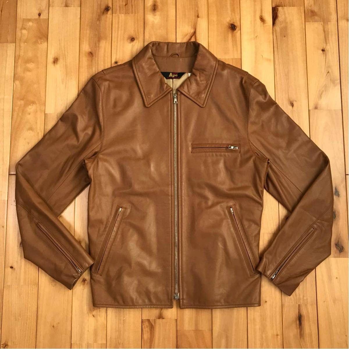 Bape × Vintage BAPE vintage Sheepskin leather motercycle jacket ape NIGO Size US M / EU 48-50 / 2 - 1 Thumbnail