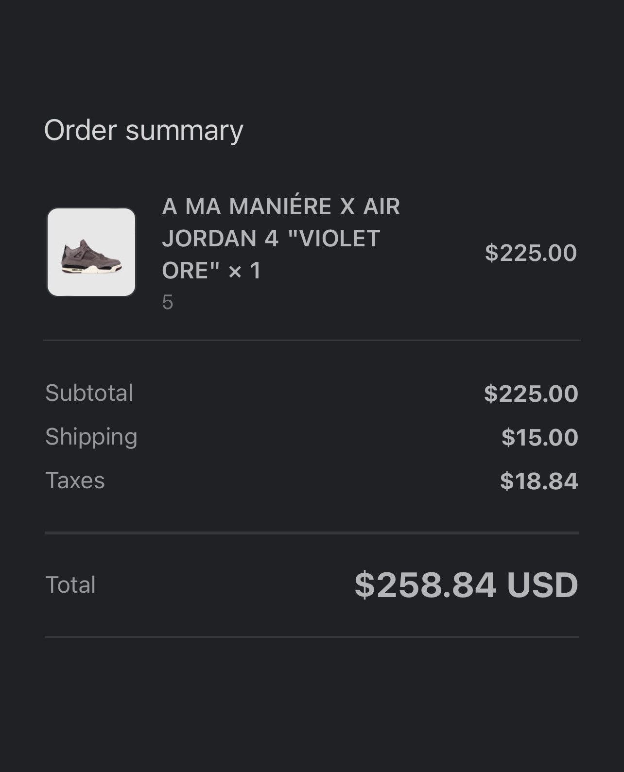A Ma Maniere × Jordan Brand Air Jordan 4 Retro SP x A Ma Maniere Violet Ore DV6773-220 Size US 6.5 / IT 36.5 - 5 Thumbnail