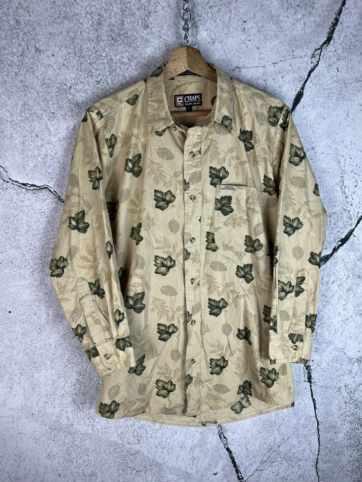 Chaps Ralph Lauren Chaps Ralph Lauren leafs shirt Size L / US 10 / IT 46 - 1 Thumbnail