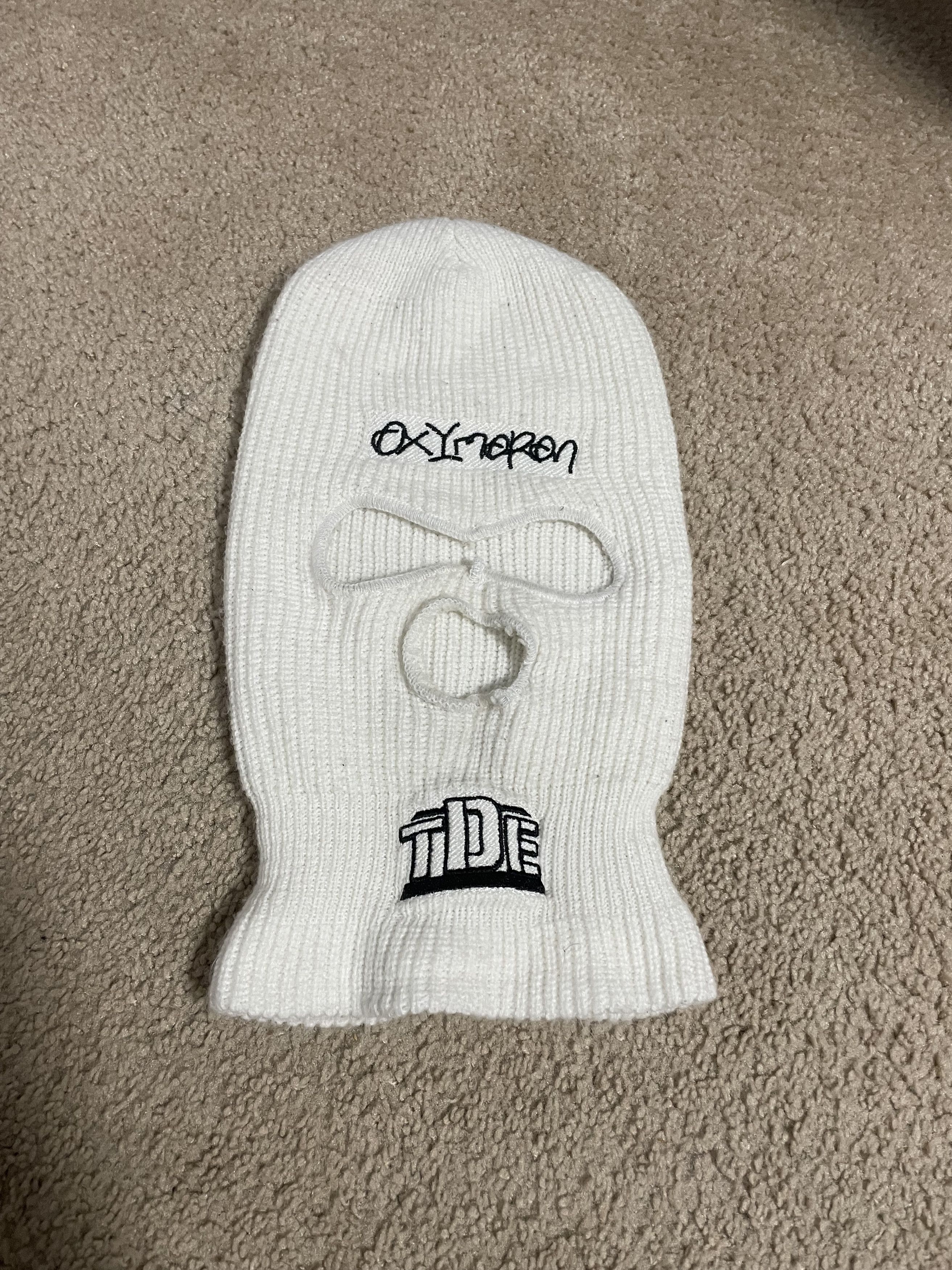 Pre-owned Kendrick Lamar X Rap Tees Schoolboy Q Oxymoron Ski Mask In White
