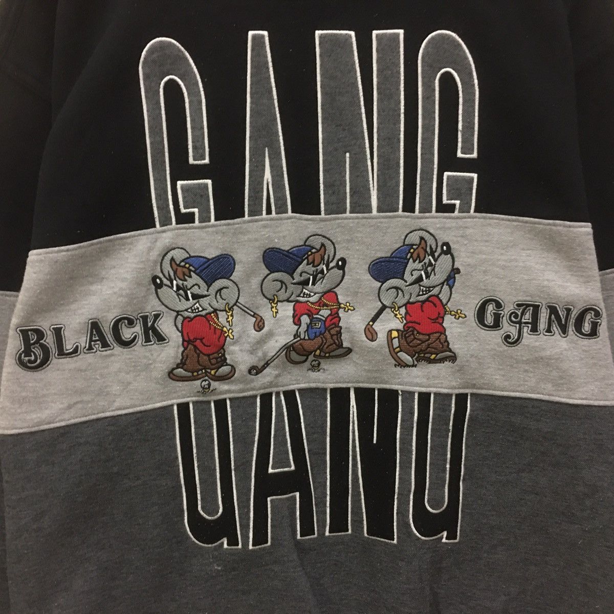 Japanese Brand × Vintage Vintage Black Geng Sweatshirt Embroidery BigLogo Black Geng Size US L / EU 52-54 / 3 - 3 Thumbnail