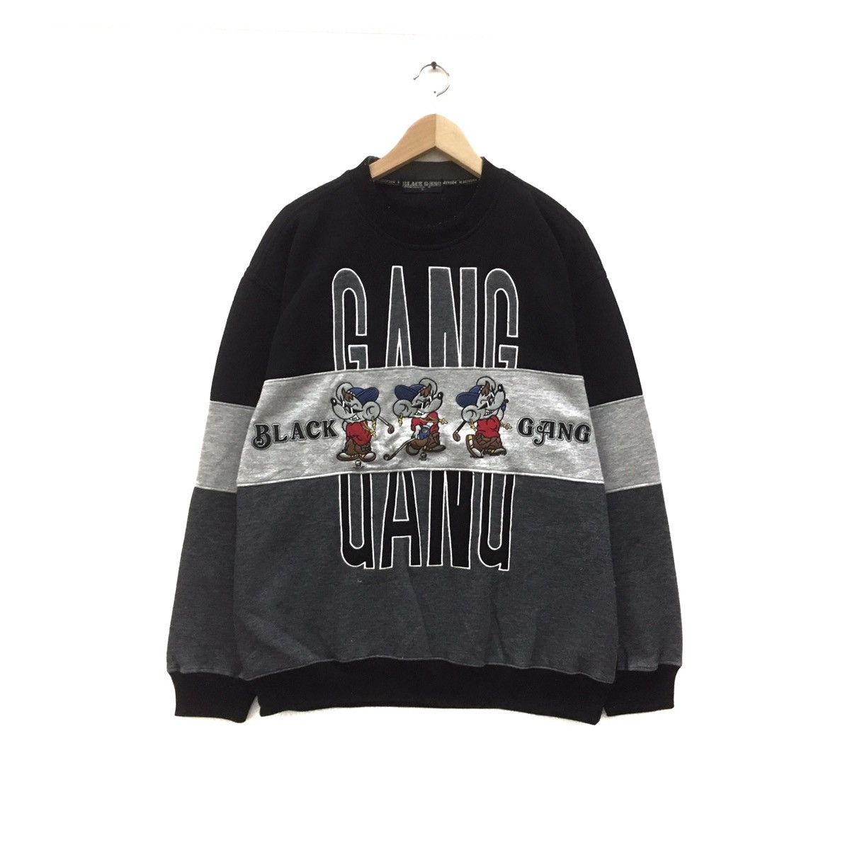 Japanese Brand × Vintage Vintage Black Geng Sweatshirt Embroidery BigLogo Black Geng Size US L / EU 52-54 / 3 - 1 Thumbnail