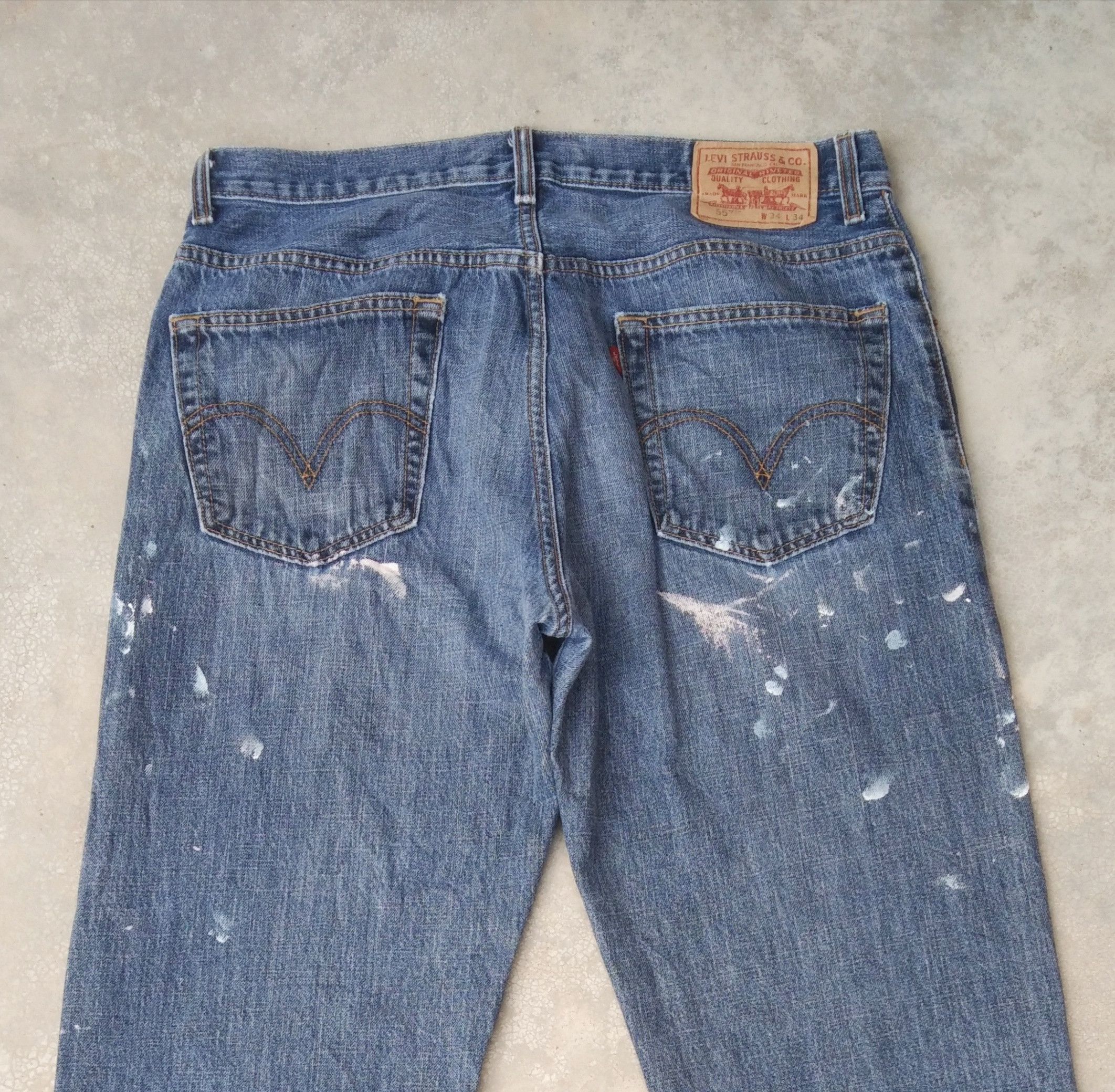 Levi's Vintage Levi's Jeans 557 Relaxed Boot Cut Painter Denim Size US 34 / EU 50 - 4 Thumbnail