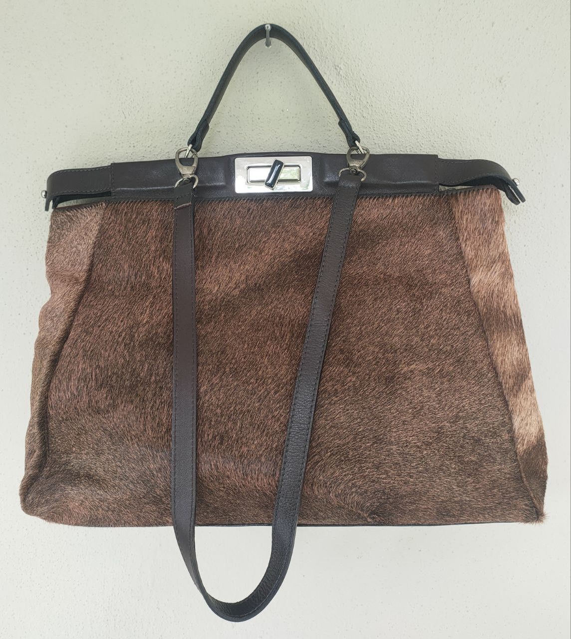 Genuine Leather Rare Fur/Leather Messenger Bag Size ONE SIZE - 2 Thumbnail