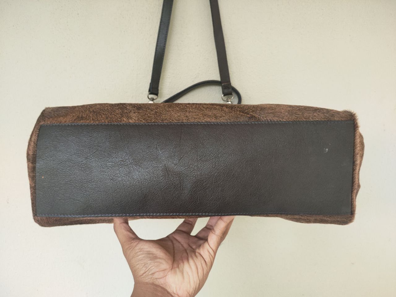 Genuine Leather Rare Fur/Leather Messenger Bag Size ONE SIZE - 4 Thumbnail
