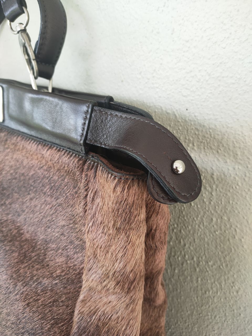 Genuine Leather Rare Fur/Leather Messenger Bag Size ONE SIZE - 7 Thumbnail