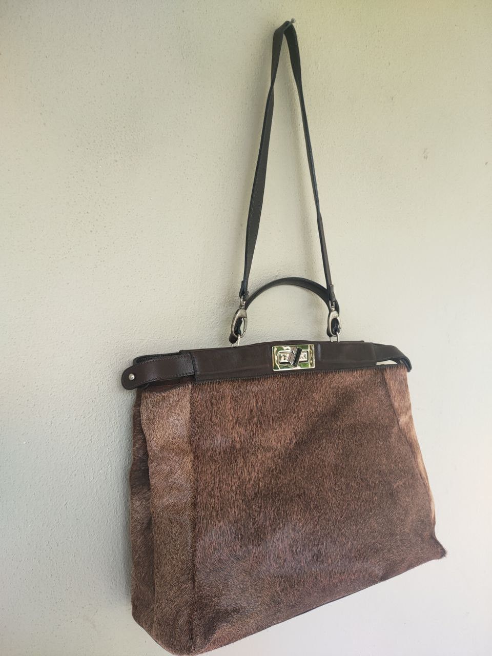 Genuine Leather Rare Fur/Leather Messenger Bag Size ONE SIZE - 3 Thumbnail