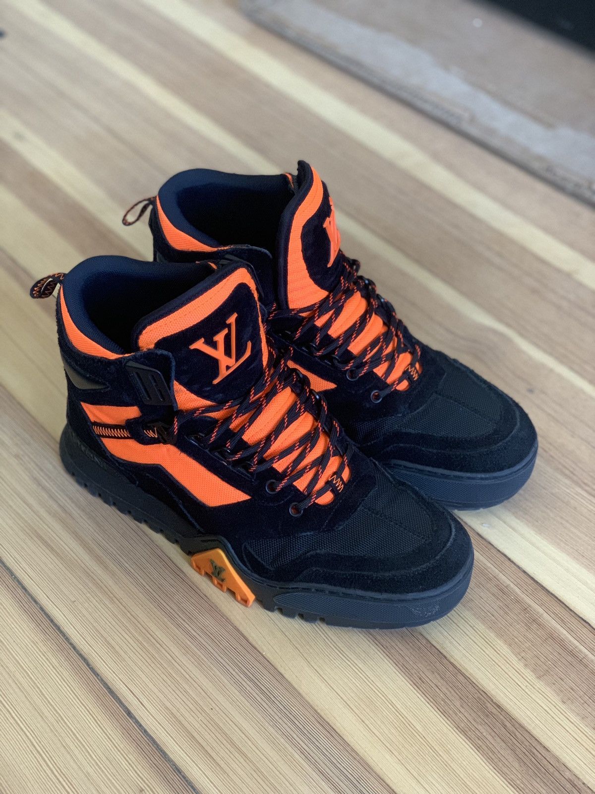 LV Orange/Black Hiking Ankle Boots