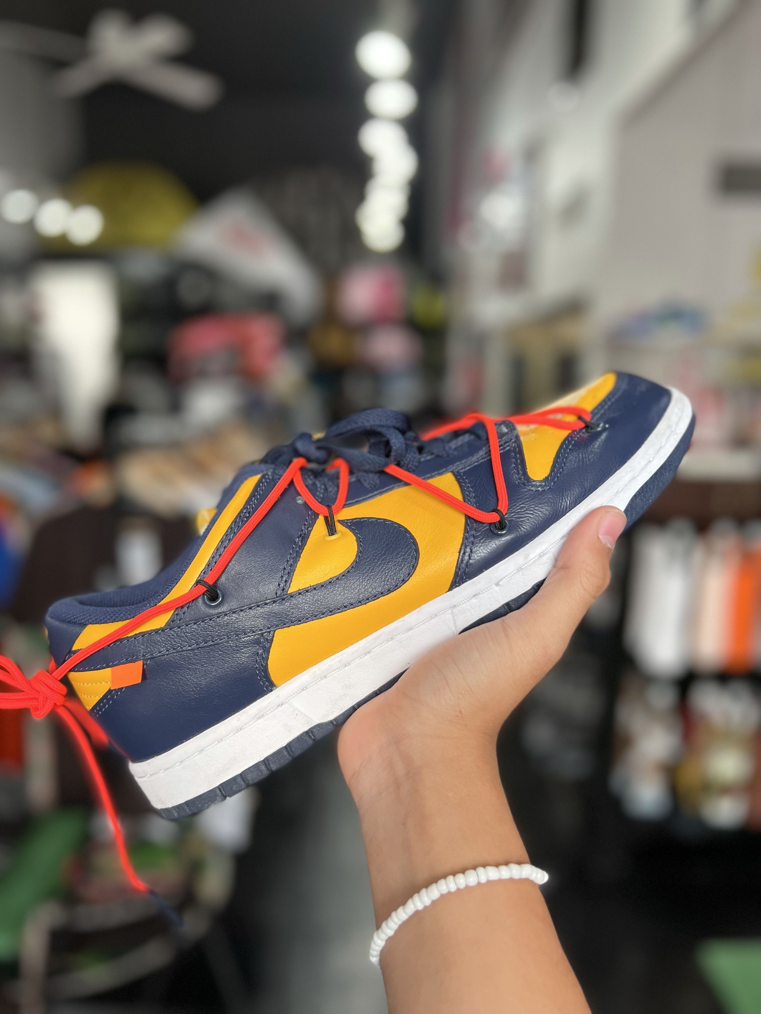 Off White x Nike Dunk Low University Gold Virgil Abloh Michigan