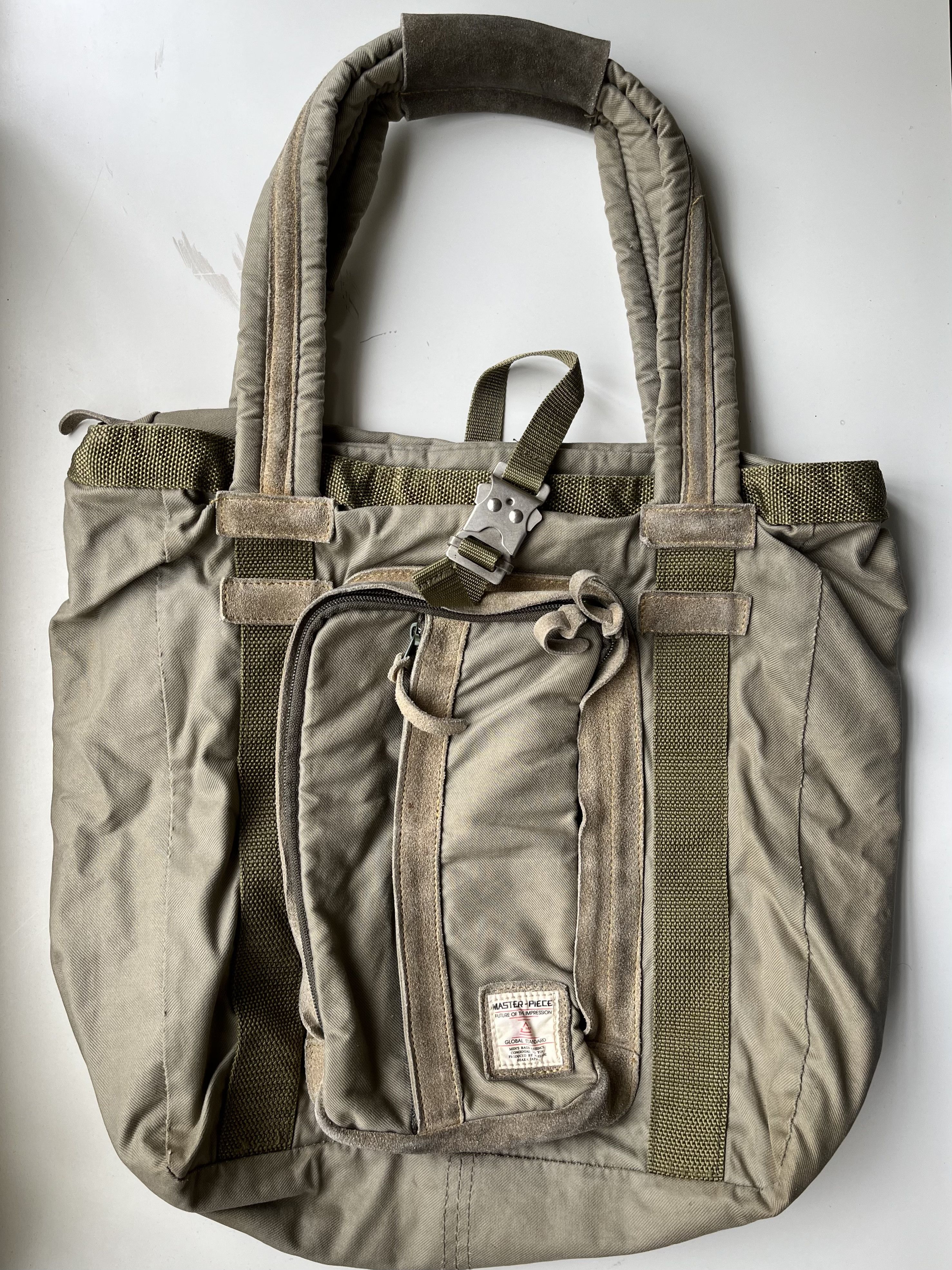 MasterPiece VINTAGE MASTER-PIECE MILITARY TOTE BAG IN SUEDE & CANVAS Size ONE SIZE - 14 Thumbnail