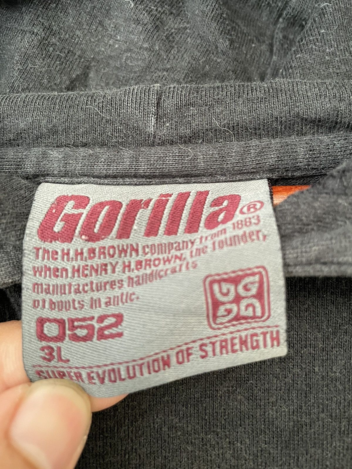 Vintage Y2K GORILLA BLACK HOODIE 3L Size US XXL / EU 58 / 5 - 7 Thumbnail