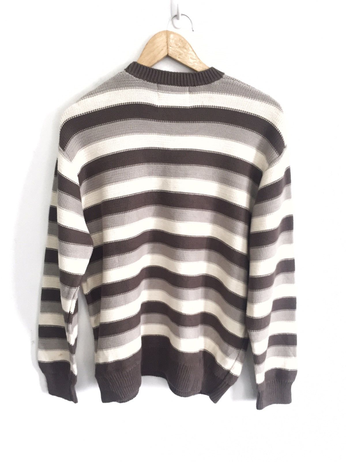 Blue Blue Japan Karl Helmut Spell Out Jail Striped Knitted Jumper Size US L / EU 52-54 / 3 - 3 Thumbnail