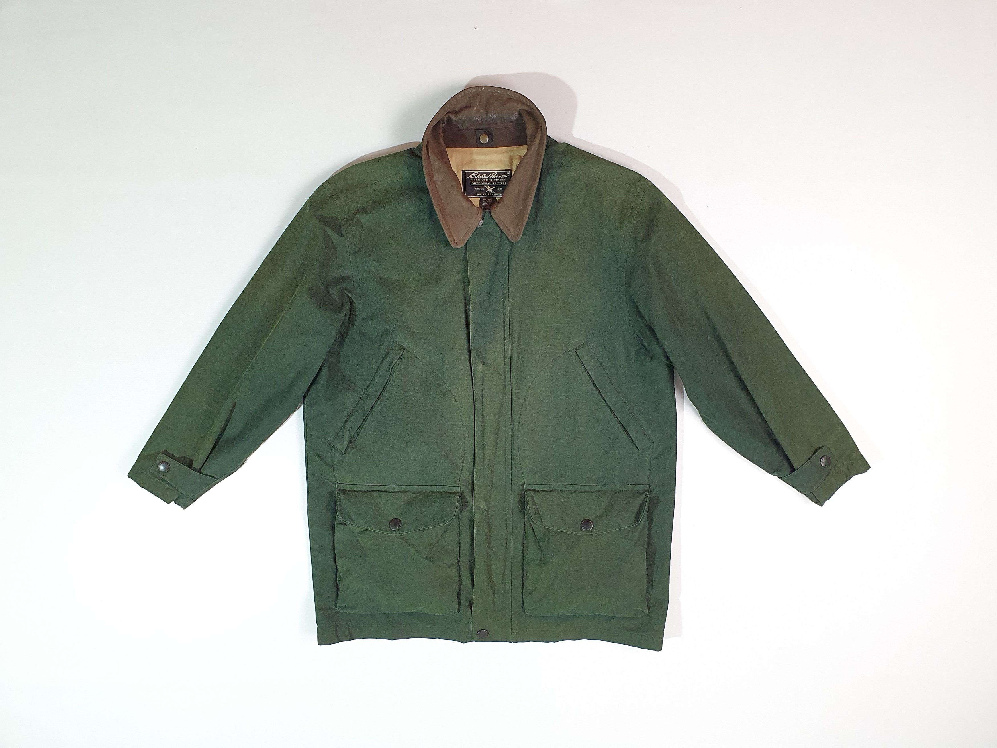 Eddie Bauer × Vintage Vintage 2 in 1 Hunting and Down Jacket Leather Collar Size US L / EU 52-54 / 3 - 4 Thumbnail