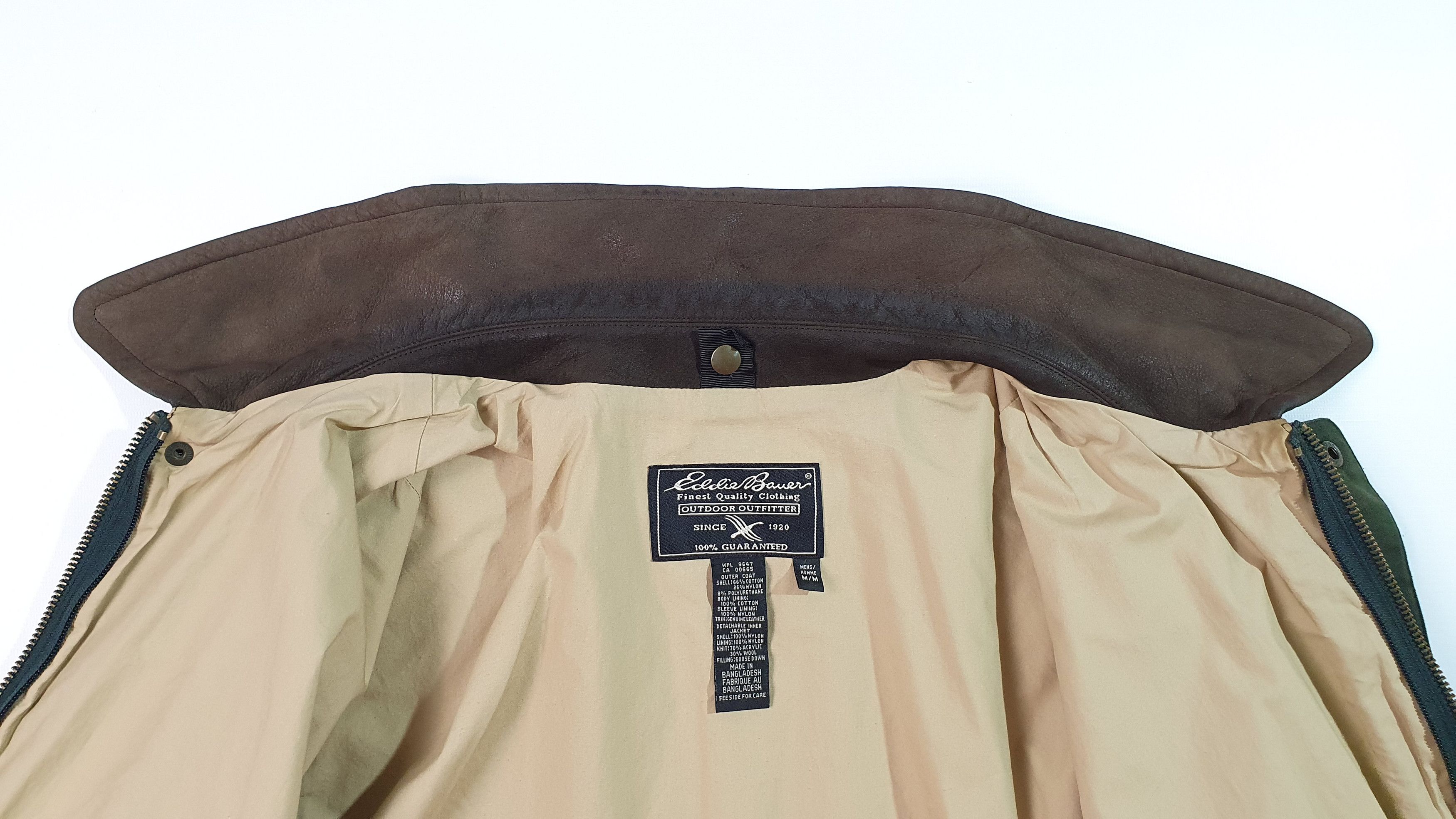 Eddie Bauer × Vintage Vintage 2 in 1 Hunting and Down Jacket Leather Collar Size US L / EU 52-54 / 3 - 8 Thumbnail
