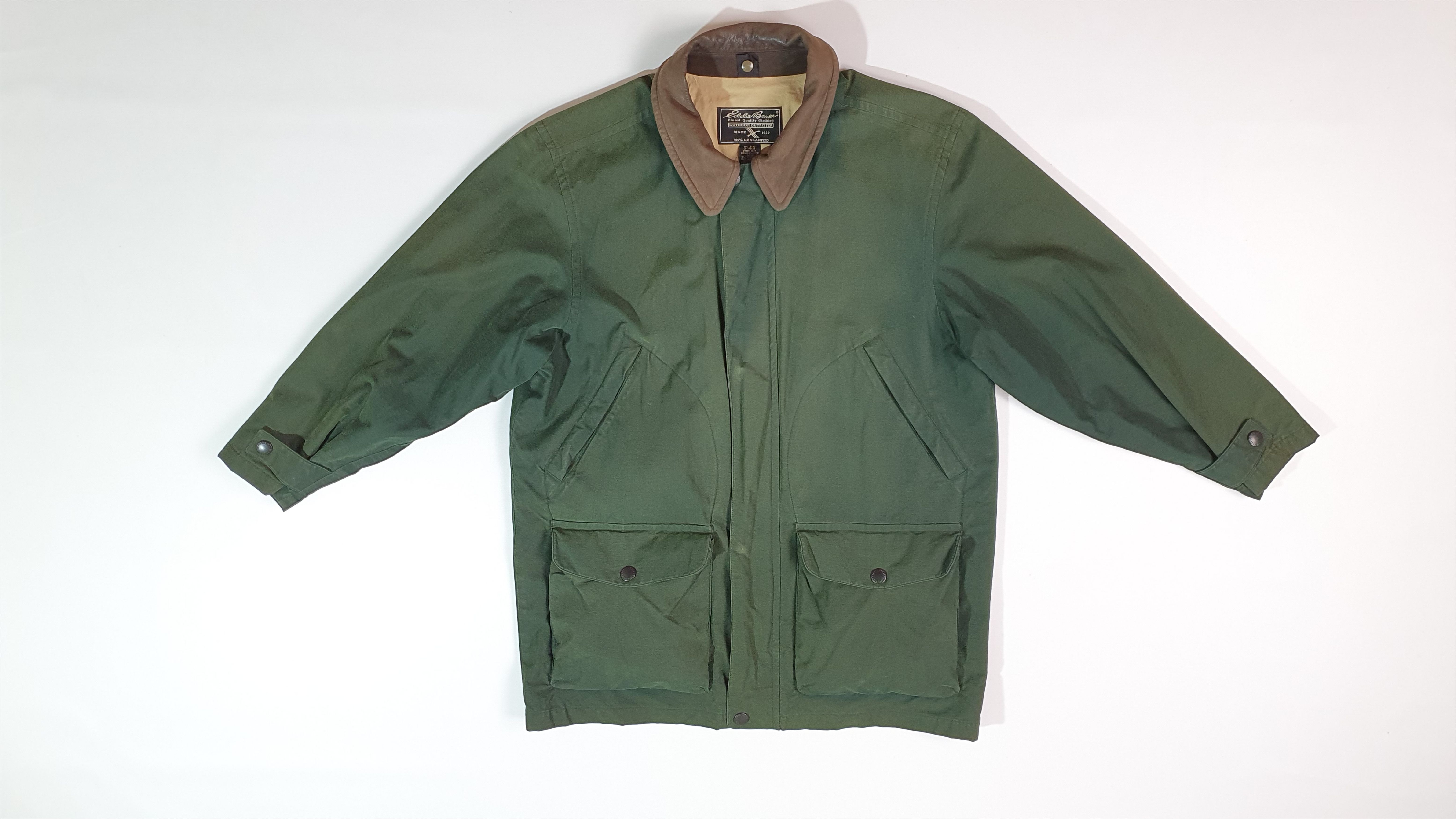 Eddie Bauer × Vintage Vintage 2 in 1 Hunting and Down Jacket Leather Collar Size US L / EU 52-54 / 3 - 7 Thumbnail