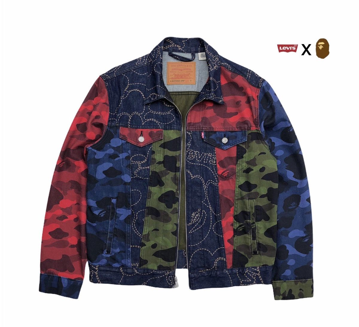 Bape × Levi's BAPE x LEVI'S PATCHWORK TRUCKER JACKET Size US M / EU 48-50 / 2 - 2 Thumbnail
