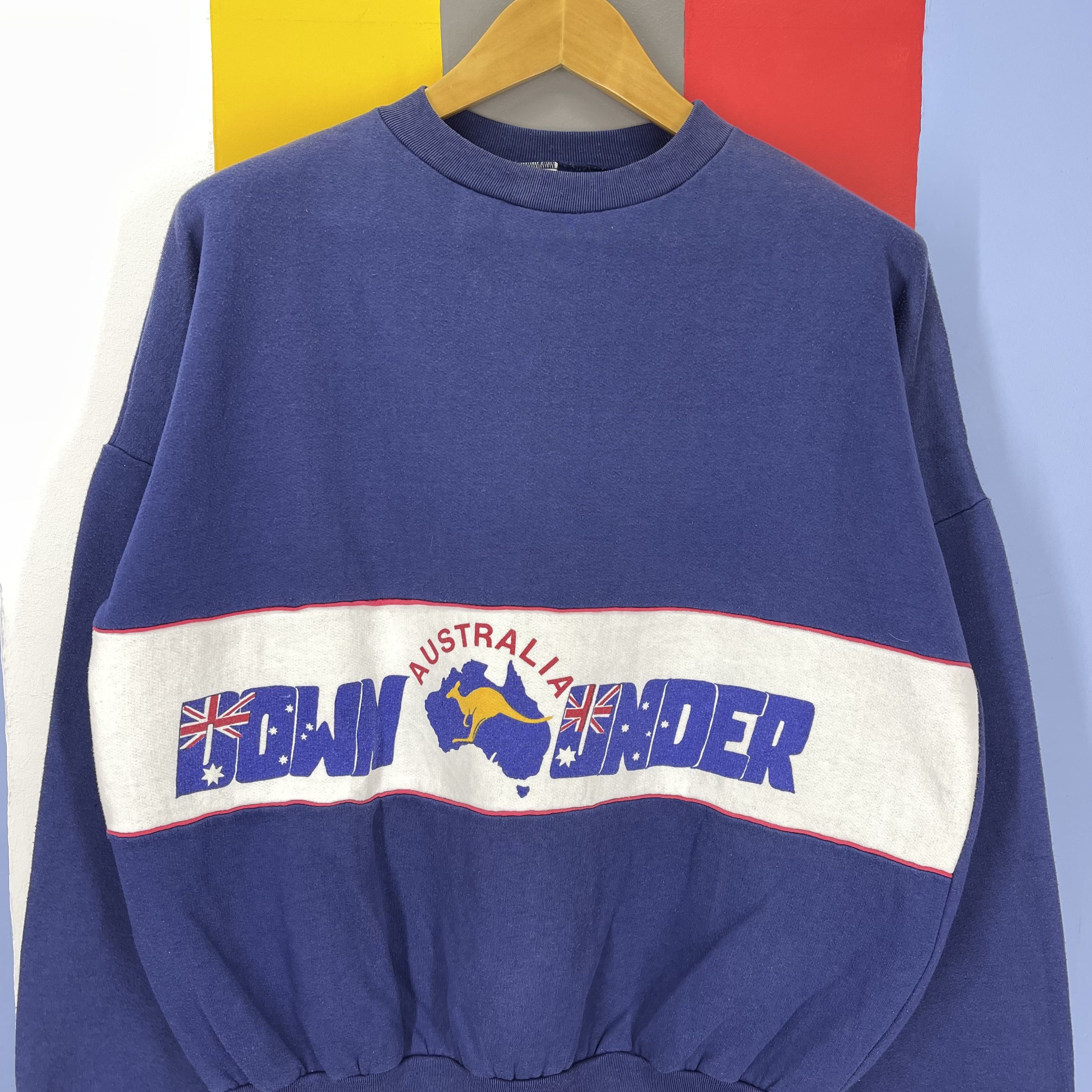 Vintage 90s Vintage DOWN UNDER AUSTRALIA Stripe Sweatshirt #1175/AN Size US L / EU 52-54 / 3 - 2 Thumbnail