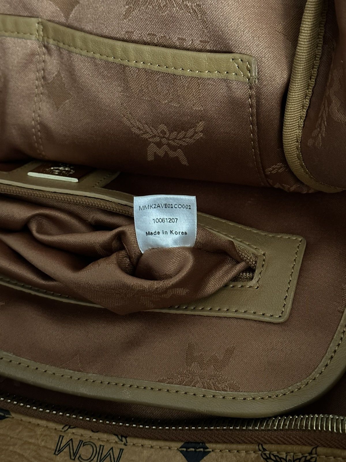 Designer MCM Cognac Backpack with Studs Designer Bag Size ONE SIZE - 10 Thumbnail