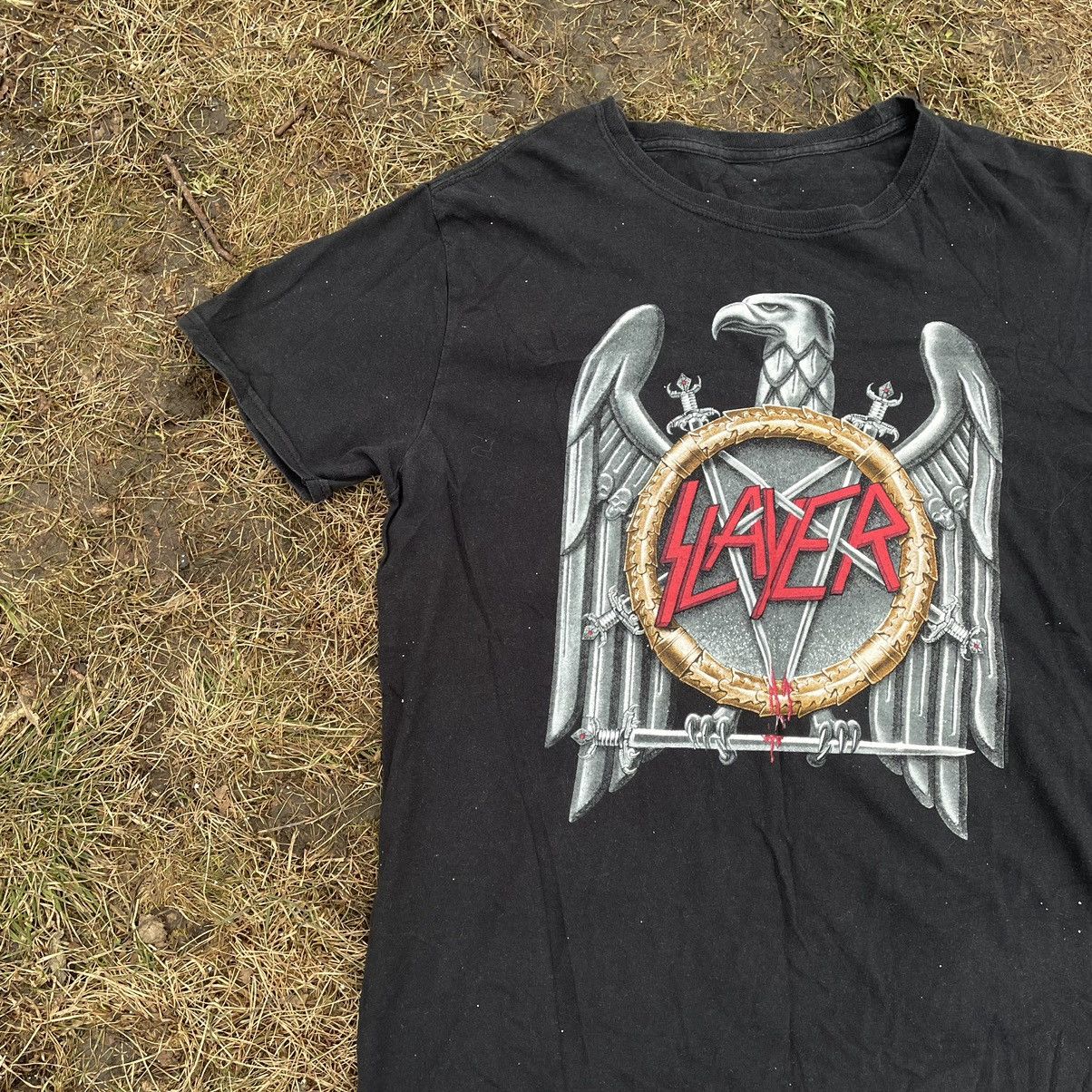 Band Tees Vintage Y2K Slayer Dead Face Band Rock Tee Buymypiece 90s Size US L / EU 52-54 / 3 - 3 Thumbnail