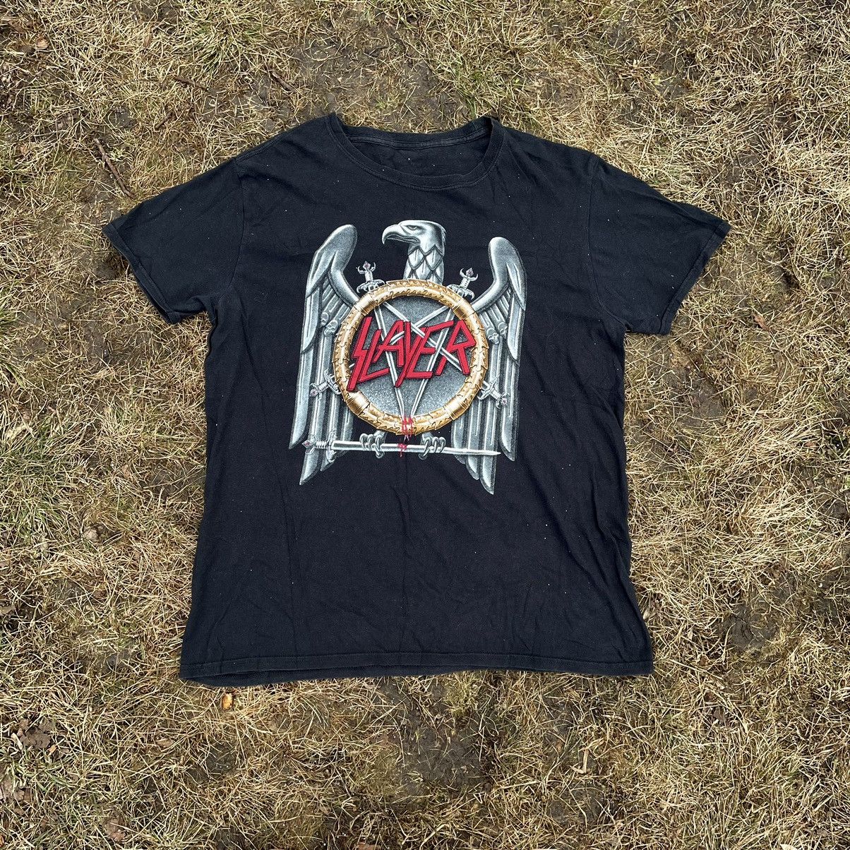 Band Tees Vintage Y2K Slayer Dead Face Band Rock Tee Buymypiece 90s Size US L / EU 52-54 / 3 - 1 Thumbnail