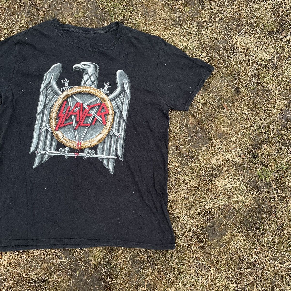 Band Tees Vintage Y2K Slayer Dead Face Band Rock Tee Buymypiece 90s Size US L / EU 52-54 / 3 - 2 Thumbnail