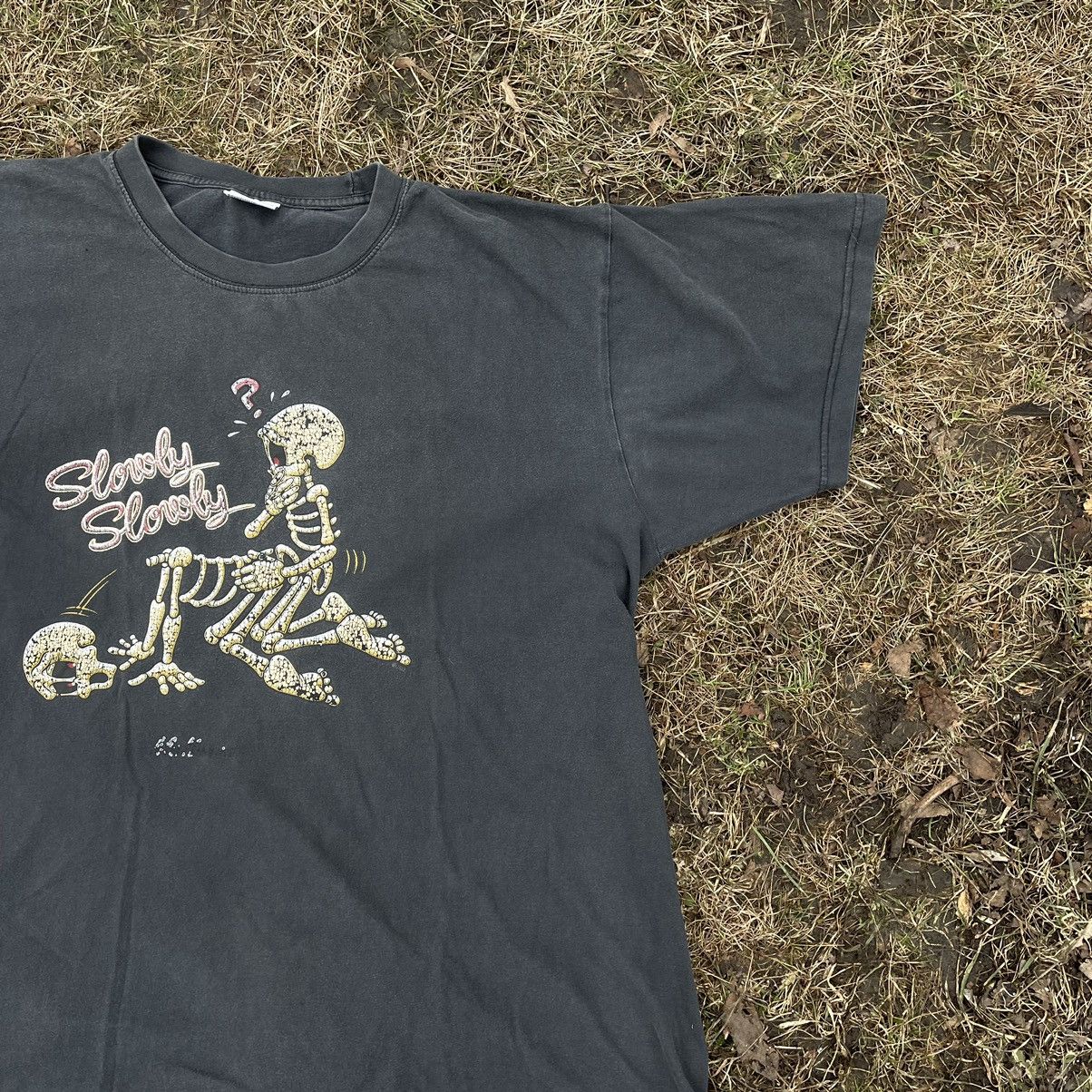 Vintage Vintage Y2K Sun Faded Graphic Tee Black Cropped Opium XL Size US XL / EU 56 / 4 - 2 Thumbnail