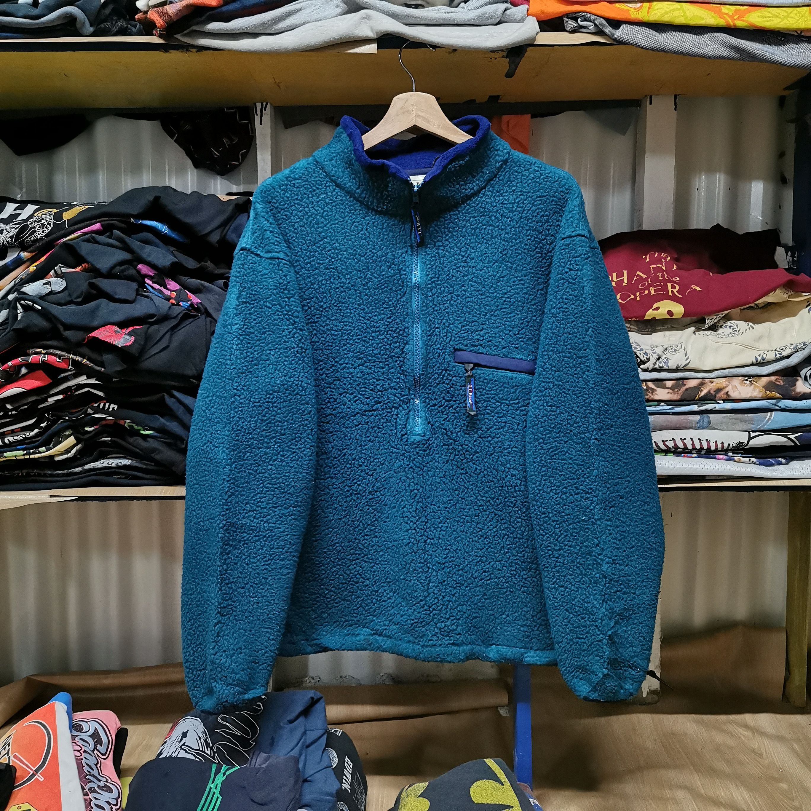 L.L. Bean Vintage LL Bean Half Zipper Deep Pile Fleece Size US L / EU 52-54 / 3 - 1 Thumbnail