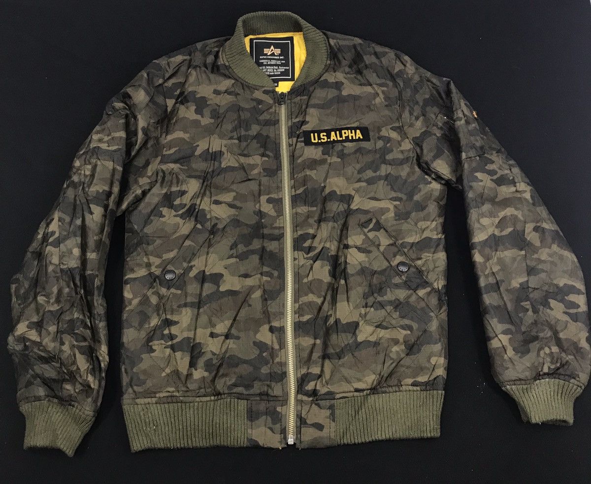 Alpha Industries Vintage Alpha Industries U.S Camouflage Bomber Jacket Size US M / EU 48-50 / 2 - 1 Thumbnail