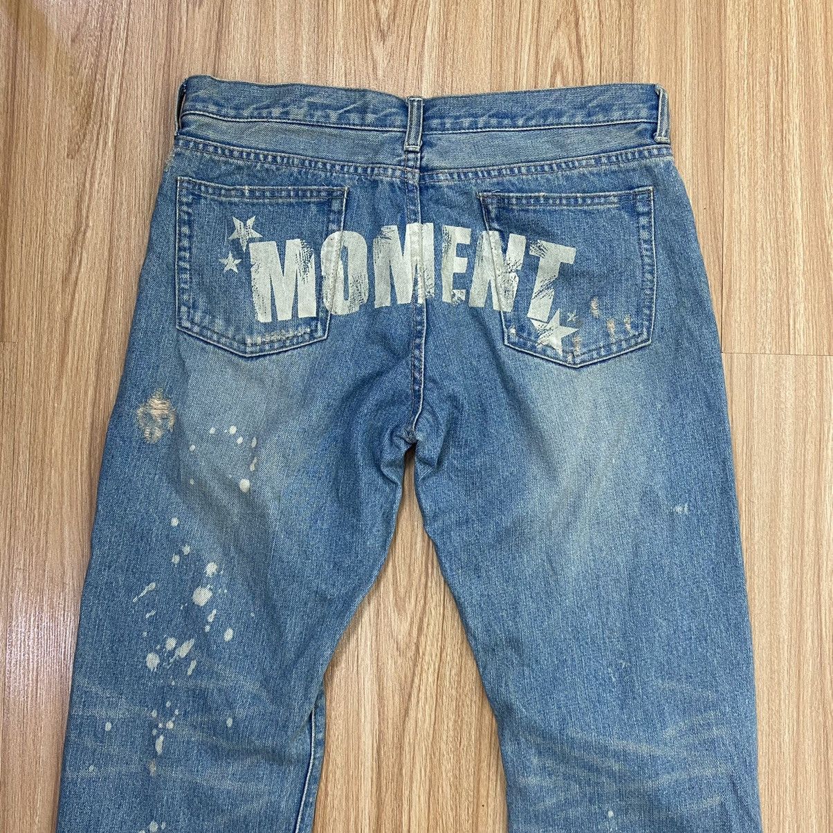 Japanese Brand MOMENT DISTRESSED DENIM NICE DESIGN PANTS Size US 31 - 4 Thumbnail