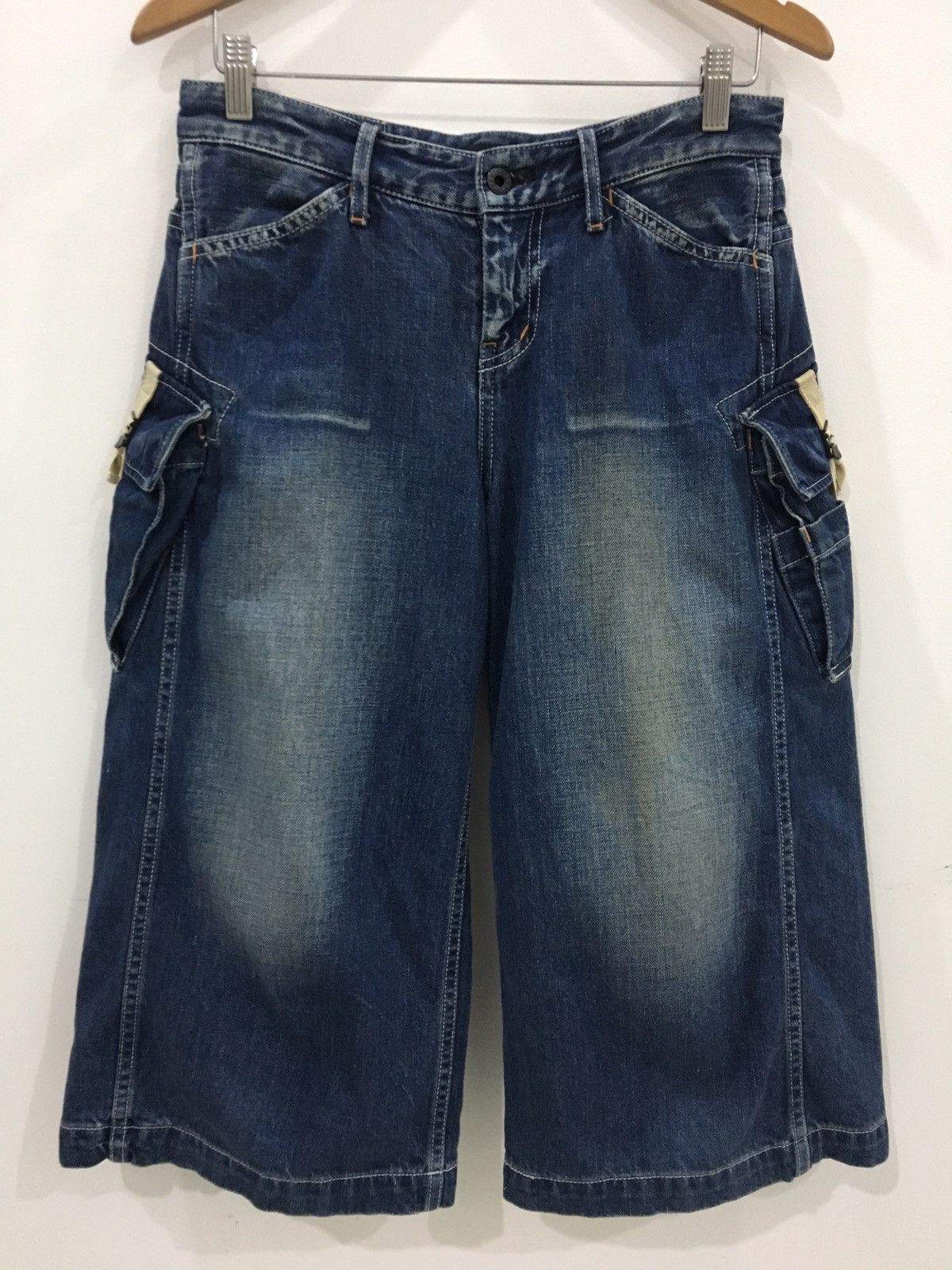Japanese Brand JOHN BULL - BONDAGE SEDITIONARIES CARGO DENIM SHORTS Size US 30 / EU 46 - 4 Thumbnail