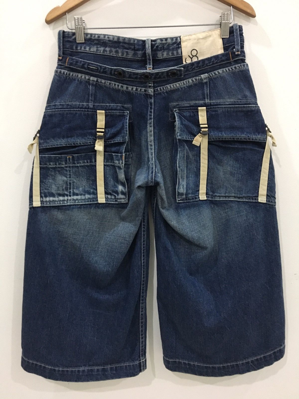 Japanese Brand JOHN BULL - BONDAGE SEDITIONARIES CARGO DENIM SHORTS Size US 30 / EU 46 - 2 Thumbnail
