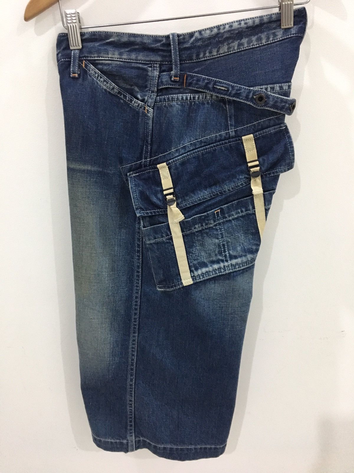 Japanese Brand JOHN BULL - BONDAGE SEDITIONARIES CARGO DENIM SHORTS Size US 30 / EU 46 - 1 Thumbnail