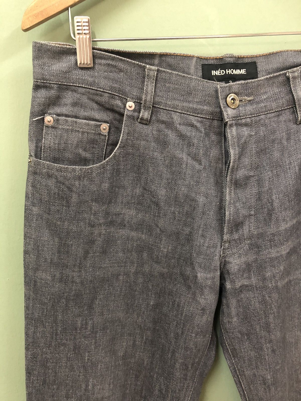 Japanese Brand INÉD HOMME BY YOHJI - RELAXED FIT BASIC HEATHER DENIM JEANS Size US 32 / EU 48 - 3 Thumbnail