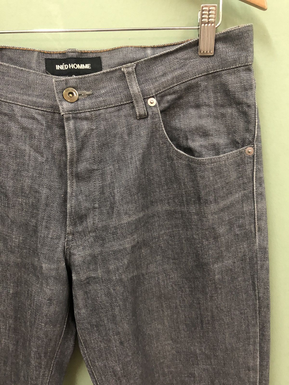 Japanese Brand INÉD HOMME BY YOHJI - RELAXED FIT BASIC HEATHER DENIM JEANS Size US 32 / EU 48 - 4 Thumbnail