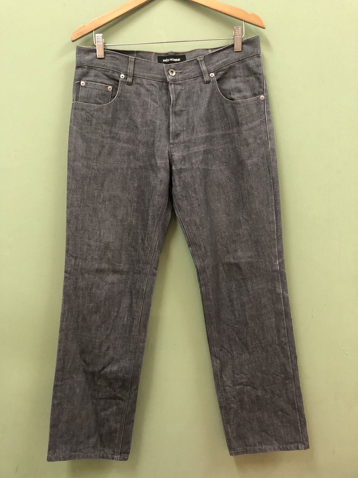 Japanese Brand INÉD HOMME BY YOHJI - RELAXED FIT BASIC HEATHER DENIM JEANS Size US 32 / EU 48 - 1 Thumbnail