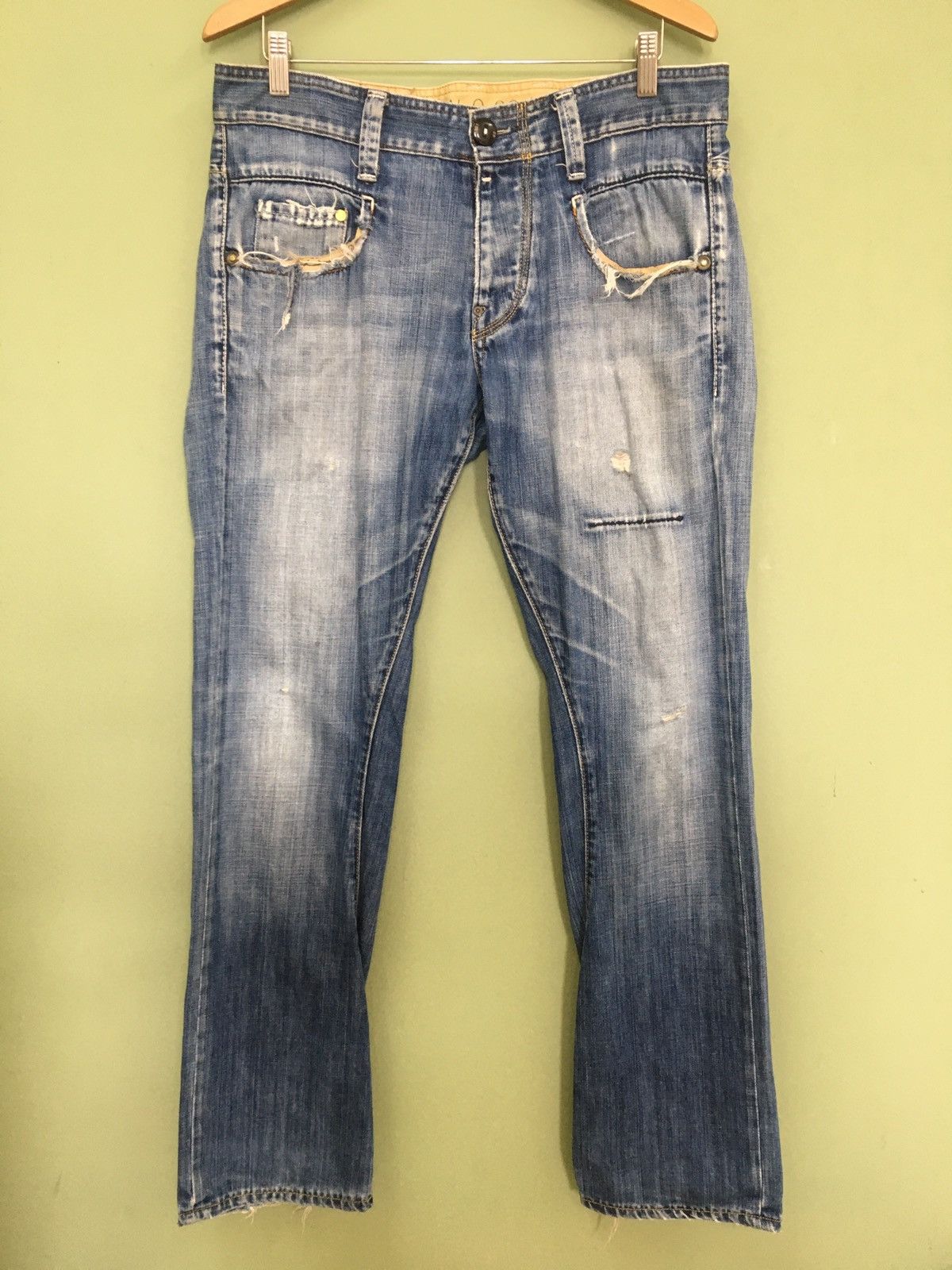 G-Star G-STAR RAW - RELAXED FIT DISTRESSED WASHED RIPPED JEANS Size US 33 - 2 Thumbnail
