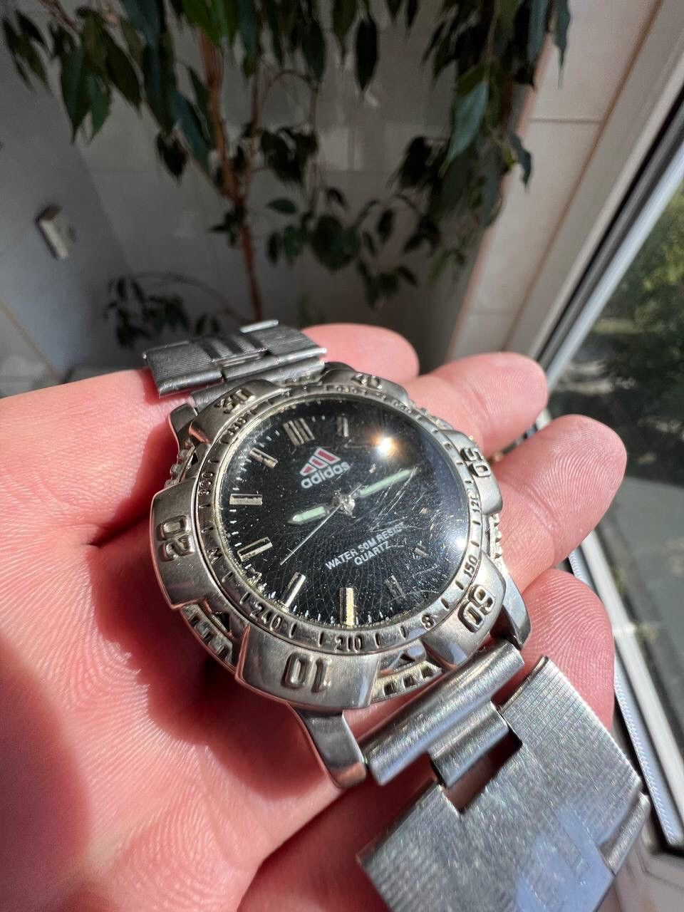 Adidas × Vintage 90s Adidas vintage steel watch Japanese style Metal WORK ❗️ Size ONE SIZE - 2 Thumbnail