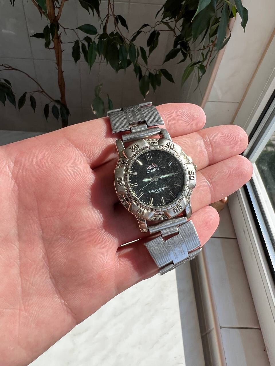 Adidas × Vintage 90s Adidas vintage steel watch Japanese style Metal WORK ❗️ Size ONE SIZE - 3 Thumbnail