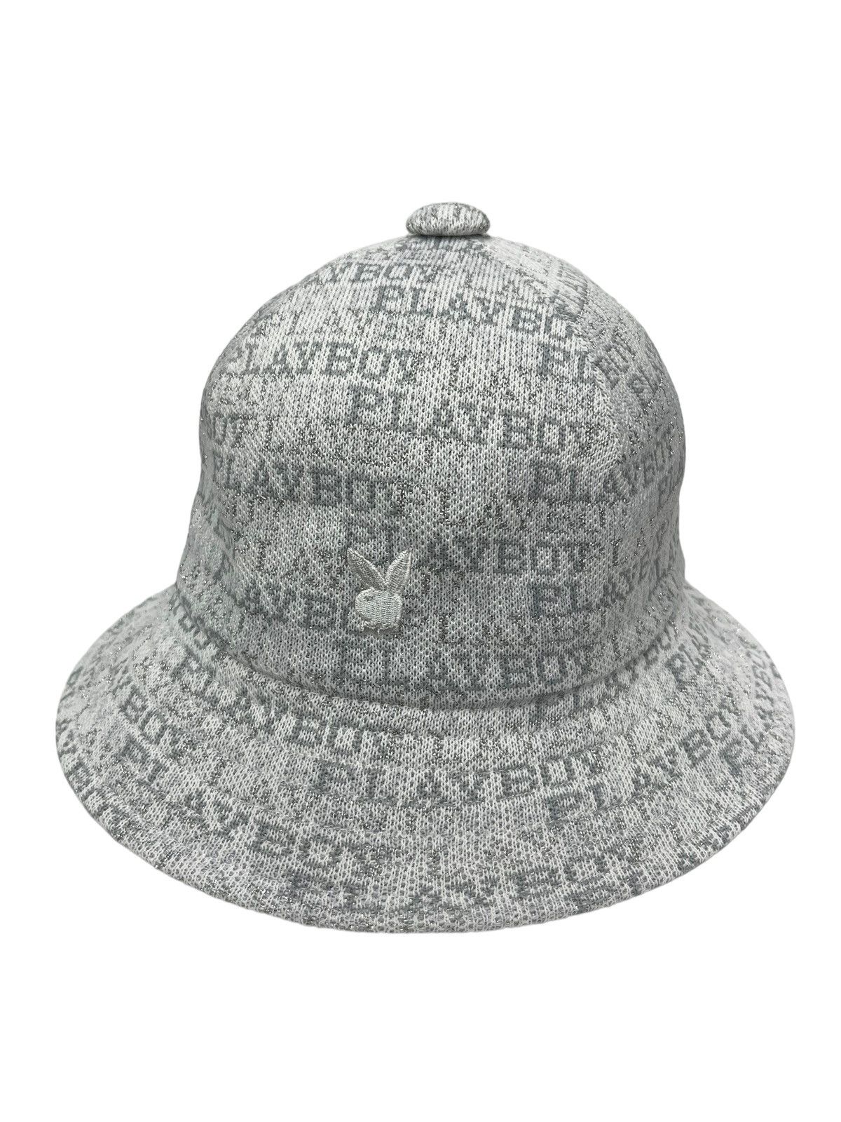 Playboy 🐰Vintage 90’s PLAYBOY Monogram Sparkling Silver Bucket Hat Size ONE SIZE - 2 Thumbnail