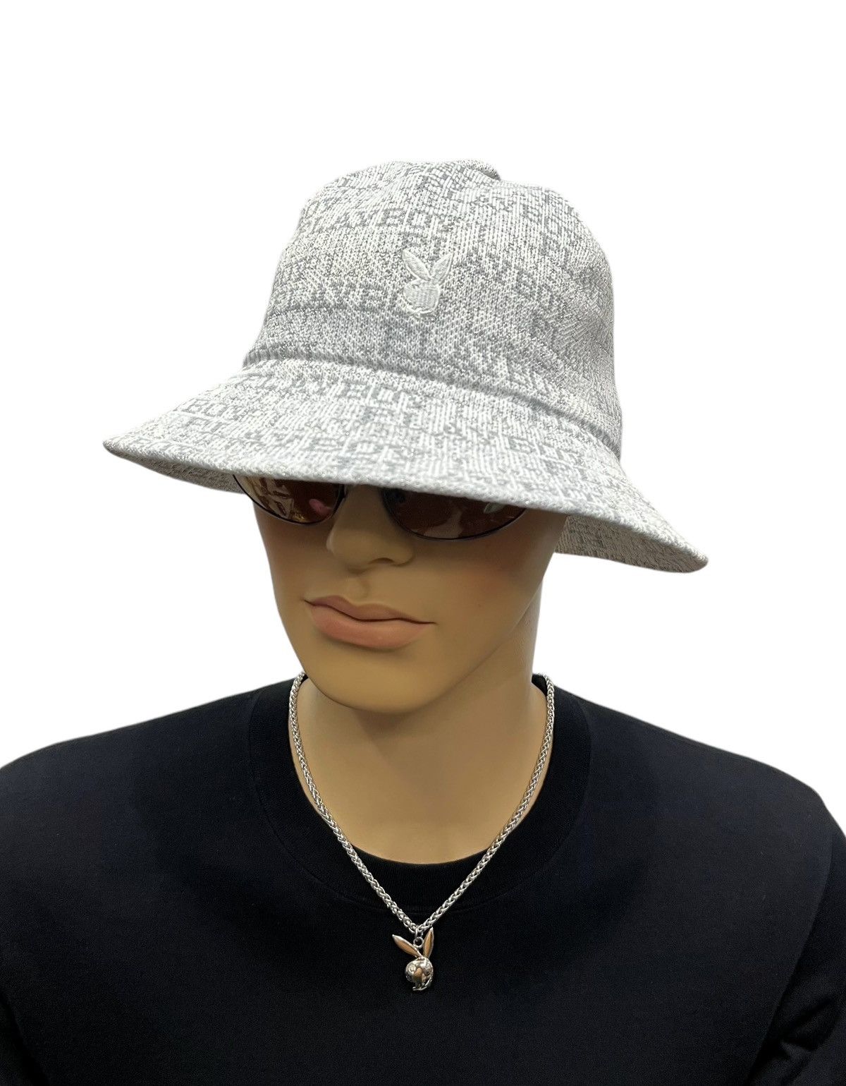 Playboy 🐰Vintage 90’s PLAYBOY Monogram Sparkling Silver Bucket Hat Size ONE SIZE - 1 Thumbnail