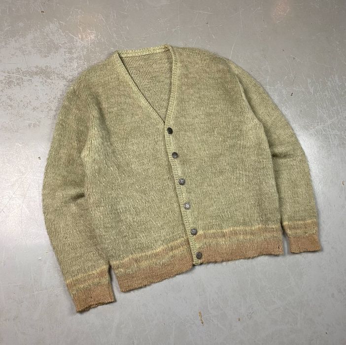 Vintage 60s Shag Mohair Grunge Jade Cardigan | Grailed