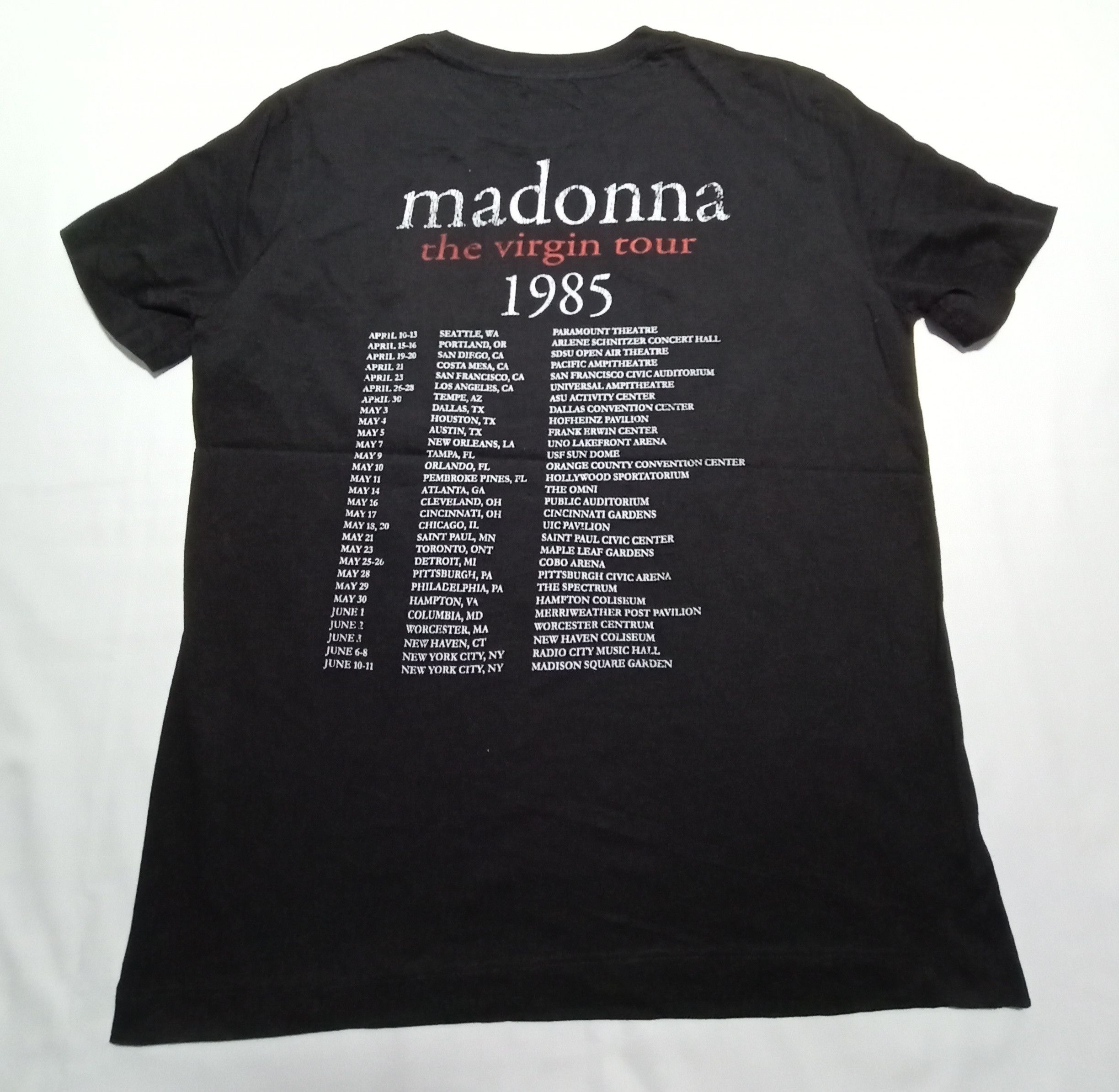 Band Tees Madonna Like a Virgin 1985 Tour Poster Black Tee Size US S / EU 44-46 / 1 - 2 Thumbnail
