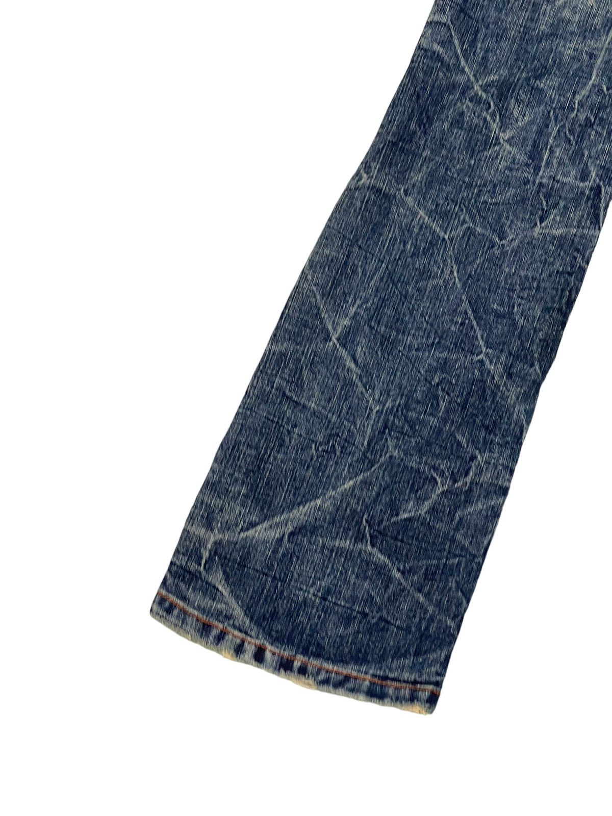 Japanese Brand Flare Jeans Ozz Pinball Distress Denim Acid Wash 1🟦8 Size US 29 - 16 Thumbnail