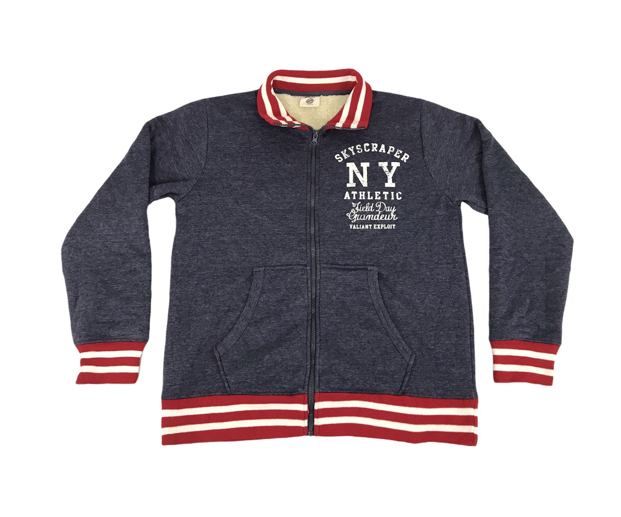 Japanese Brand Vintage Oblo Design Skyscraper New York Athletic Sherpa Size L / US 10 / IT 46 - 1 Thumbnail